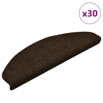 vidaXL Samolepilne preproge za stopnice 30 kosov rjave 65x21x4cm