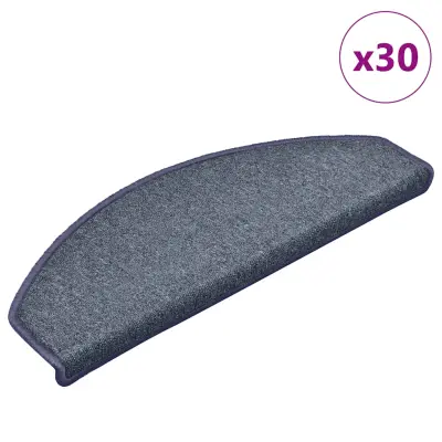 vidaXL Podloge za stopnice 30 kosov Temno siva in modra 65x24x4 cm