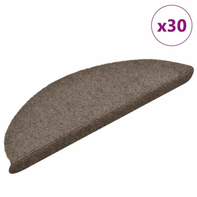 vidaXL Preproge za stopnice samolepilne 30 kosov krem 56x17x3 cm