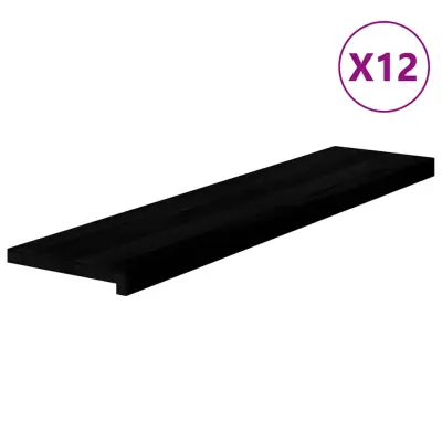 vidaXL Podloge za stopnice 12 kosov rjave 110x30x2 cm trdna hrastovina
