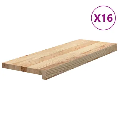 vidaXL Podloge za stopnice 16 kosov 70x30x2 cm trdna hrastovina