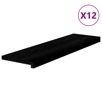vidaXL Podloge za stopnice 12 kosov rjave 90x25x2 cm trdna hrastovina