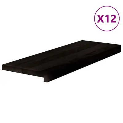vidaXL Podloge za stopnice 12 kosov rjave 70x30x2 cm trdna hrastovina