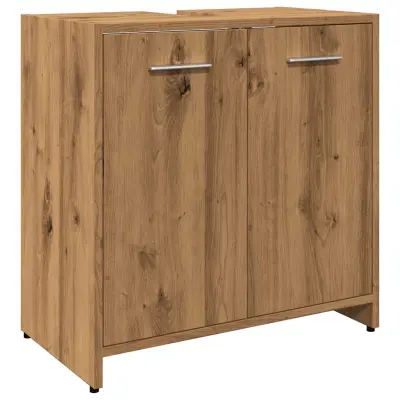 vidaXL Omarica za umivalnik artisan hrast 60x33x60 cm inž. les