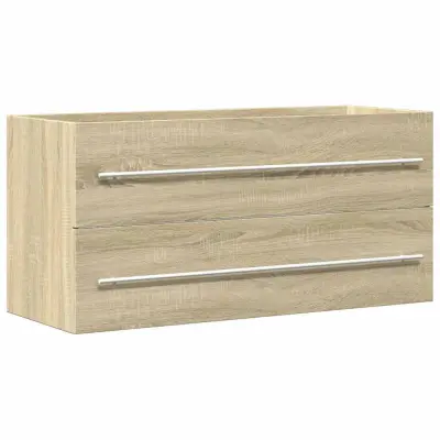 vidaXL Omarica za umivalnik sonoma hrast 100x38,5x48 cm iverna plošča