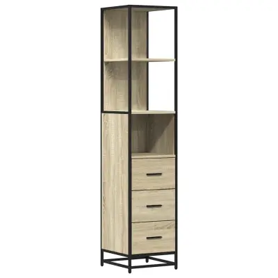 vidaXL Kopalniška omarica sonoma hrast 35x37,5x166 cm inženirski les