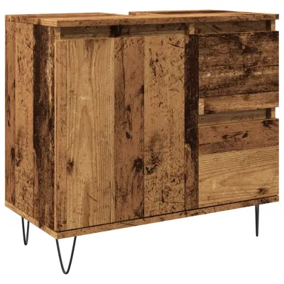 vidaXL Kopalniška omara za umivalnik Stari les 65x33x60 cm