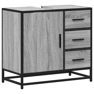 vidaXL Kopalniška omarica siva sonoma 65x33x60 cm inženirski les