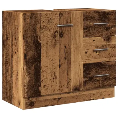 vidaXL Omarica za umivalnik starinski les 63x30x54 cm inženirski les