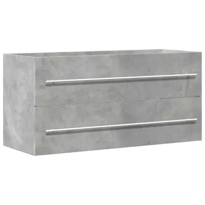 vidaXL Omarica za umivalnik betonsko siva 100x38,5x48 cm iverna plošča