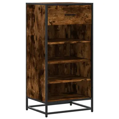vidaXL Stojalo za čevlje dimljen hrast 48x38x97,5 cm inženirski les