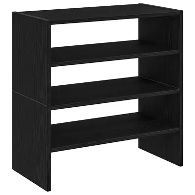 vidaXL Regal za čevlje 2 kosa zložljiva črn hrast 60x30x30,5 cm