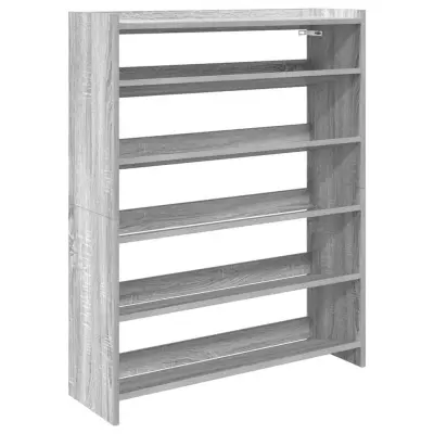 vidaXL Regal za čevlje siva sonoma 80x25x100 cm inženirski les