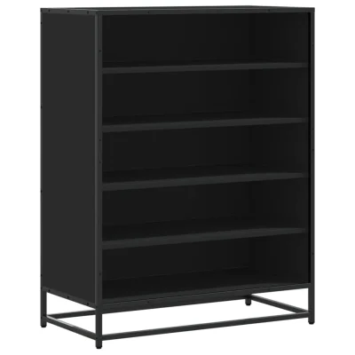 vidaXL Omarica za čevlje črna 75x38x97,5 cm inženirski les in kovina
