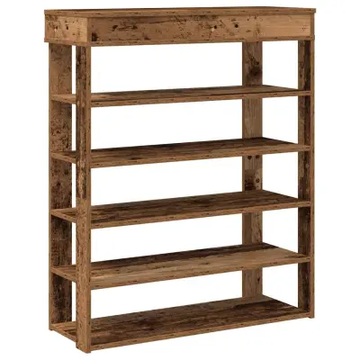 vidaXL Regal za čevlje starinski les 80x30x98 cm inženirski les