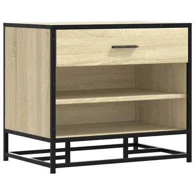 vidaXL Klop za čevlje sonoma hrast 60x40x53,5 cm inž. les in kovina