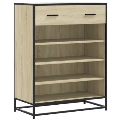 vidaXL Omarica za čevlje sonoma hrast 75x38x97,5 cm inž. les in kovina