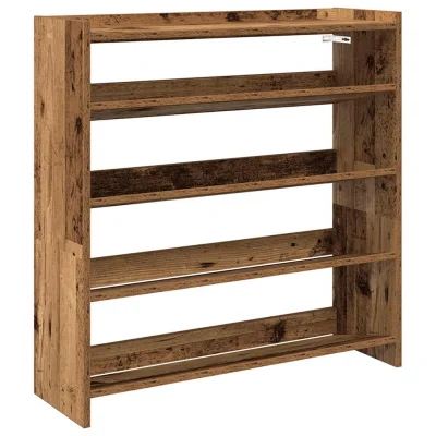 vidaXL Regal za čevlje starinski les 80x25x81 cm inženirski les