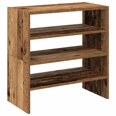 vidaXL Regal za čevlje 2 kosa zložljiva starinski les 60x30x30,5 cm