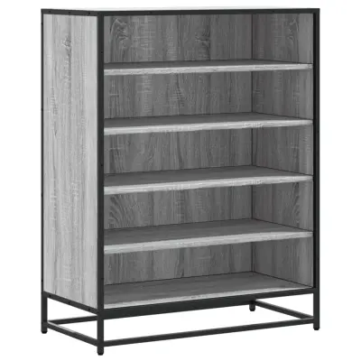 vidaXL Omarica za čevlje siva sonoma 75x38x97,5 cm inž. les in kovina