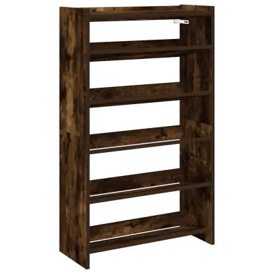 vidaXL Regal za čevlje dimljen hrast 60x25x100 cm inženirski les