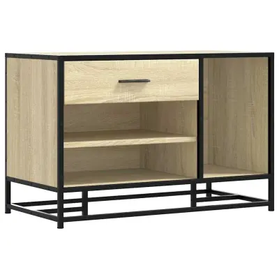 vidaXL Klop za čevlje sonoma hrast 80x40x53,5 cm inž. les in kovina