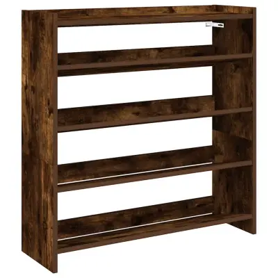 vidaXL Regal za čevlje dimljen hrast 80x25x81 cm inženirski les