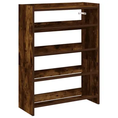 vidaXL Regal za čevlje dimljen hrast 60x25x81 cm inženirski les