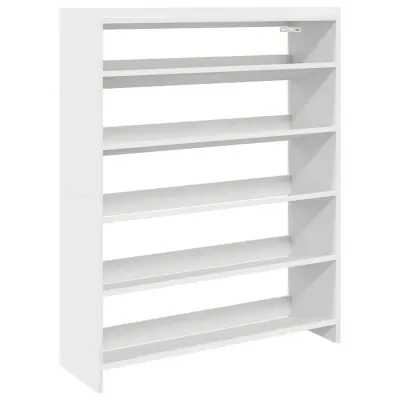 vidaXL Regal za čevlje bel 80x25x100 cm inženirski les