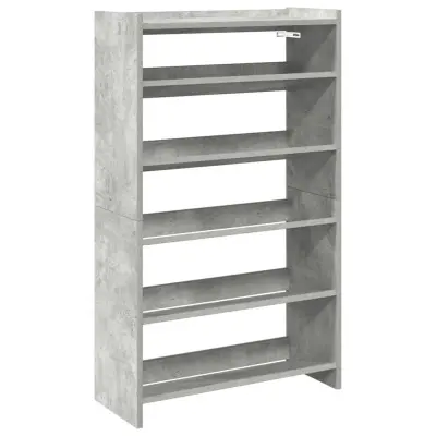 vidaXL Regal za čevlje betonsko siv 60x25x100 cm inženirski les