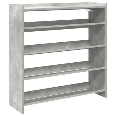 vidaXL Regal za čevlje betonsko siv 80x25x81 cm inženirski les