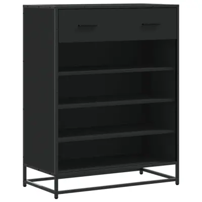 vidaXL Omarica za čevlje črna 75x38x97,5 cm inženirski les in kovina