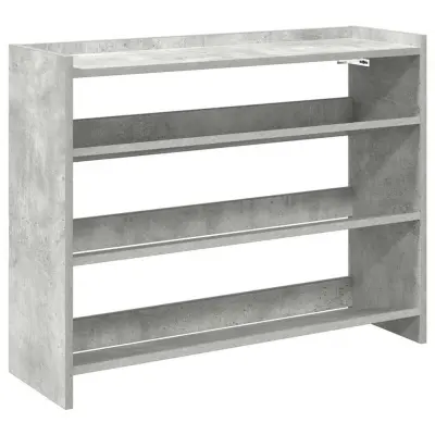 vidaXL Regal za čevlje betonsko siv 80x25x62 cm inženirski les