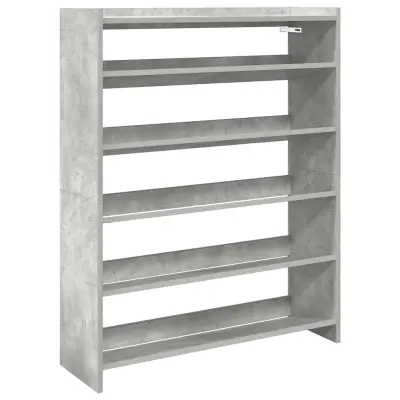 vidaXL Regal za čevlje betonsko siv 80x25x100 cm inženirski les