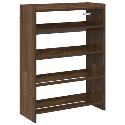 vidaXL Regal za čevlje rjav hrast 60x25x81 cm inženirski les