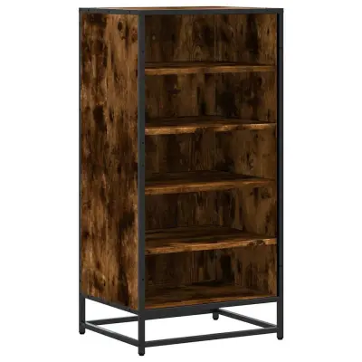 vidaXL Stojalo za čevlje dimljen hrast 48x38x97,5 cm inženirski les