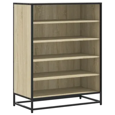 vidaXL Omarica za čevlje sonoma hrast 75x38x97,5 cm inž. les in kovina