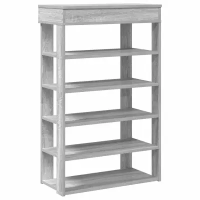vidaXL Regal za čevlje siva sonoma 60x30x98 cm inženirski les