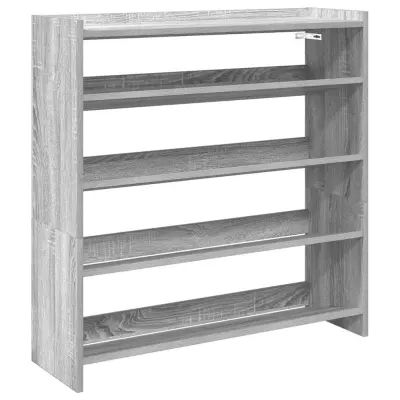 vidaXL Regal za čevlje siva sonoma 80x25x81 cm inženirski les