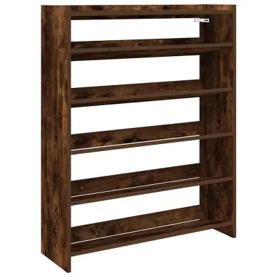 vidaXL Regal za čevlje dimljen hrast 80x25x100 cm inženirski les