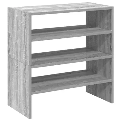 vidaXL Regal za čevlje 2 kosa zložljiva siva sonoma 60x30x30,5 cm