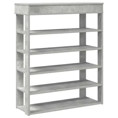 vidaXL Regal za čevlje Concrete Oak 80x30x98 cm inženirski les
