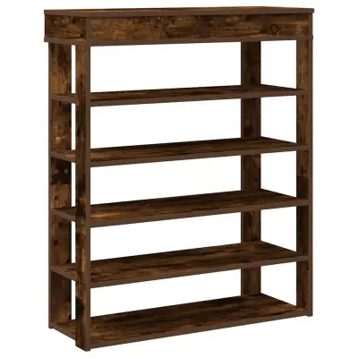 vidaXL Regal za čevlje dimljen hrast 80x30x98 cm inženirski les