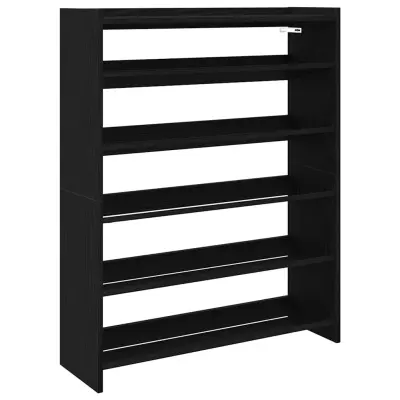 vidaXL Regal za čevlje črn 80x25x100 cm inženirski les