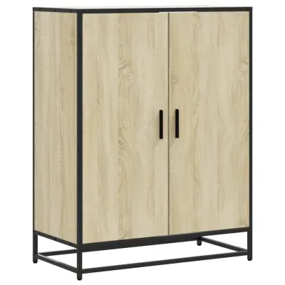 vidaXL Omarica za čevlje sonoma hrast 75x38x97,5 cm inž. les in kovina