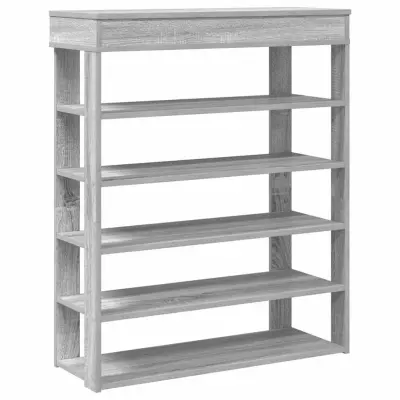 vidaXL Regal za čevlje siva sonoma 80x30x98 cm inženirski les