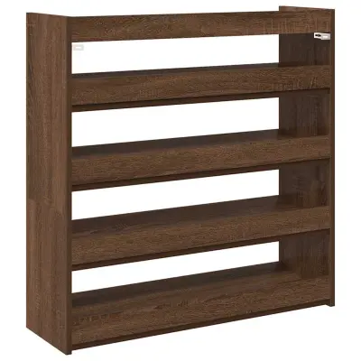 vidaXL Regal za čevlje rjav hrast 80x25x81 cm inženirski les