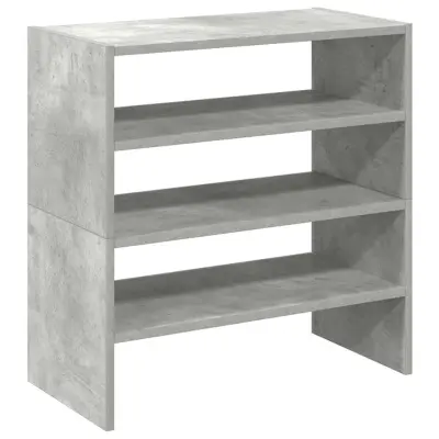 vidaXL Regal za čevlje 2 kosa zložljiva betonsko sivo 60x30x30,5 cm