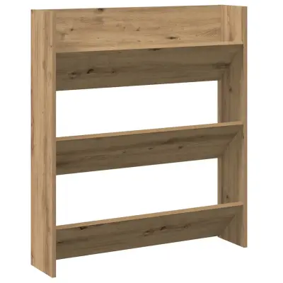 vidaXL Stenska omara za čevlje artisian hrast 80x18x90 cm inž. les