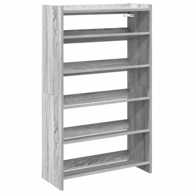 vidaXL Regal za čevlje siva sonoma 60x25x100 cm inženirski les